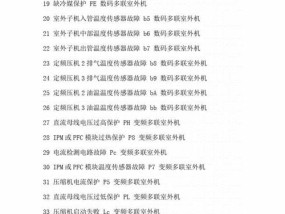 奥克斯空调常见故障及故障代码表大全（解读奥克斯空调故障）