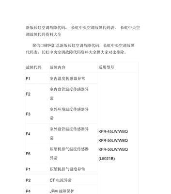 Panasonic空调代码大全——优质空调解决方案（高效节能的Panasonic空调代码指南）  第2张